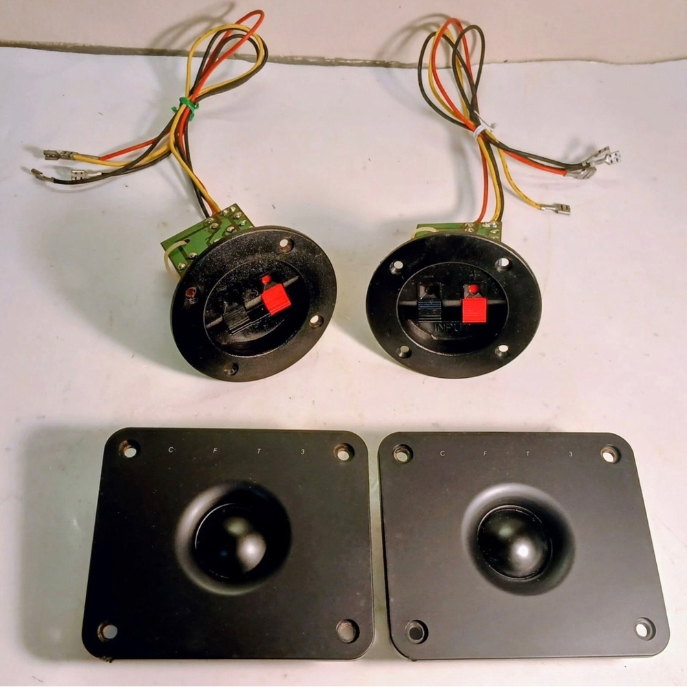 Pair Boston Acoustics CFT3 Poly Dome 1" Tweeters w/Crossovers & Terminals Tested